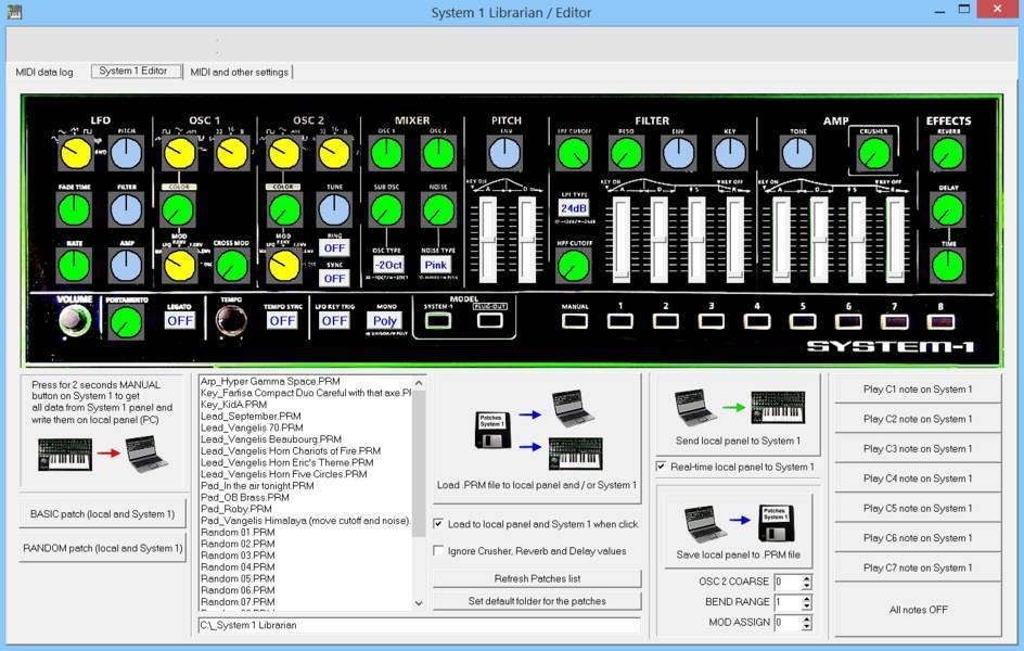 Roland System 1 Librarian/Editor